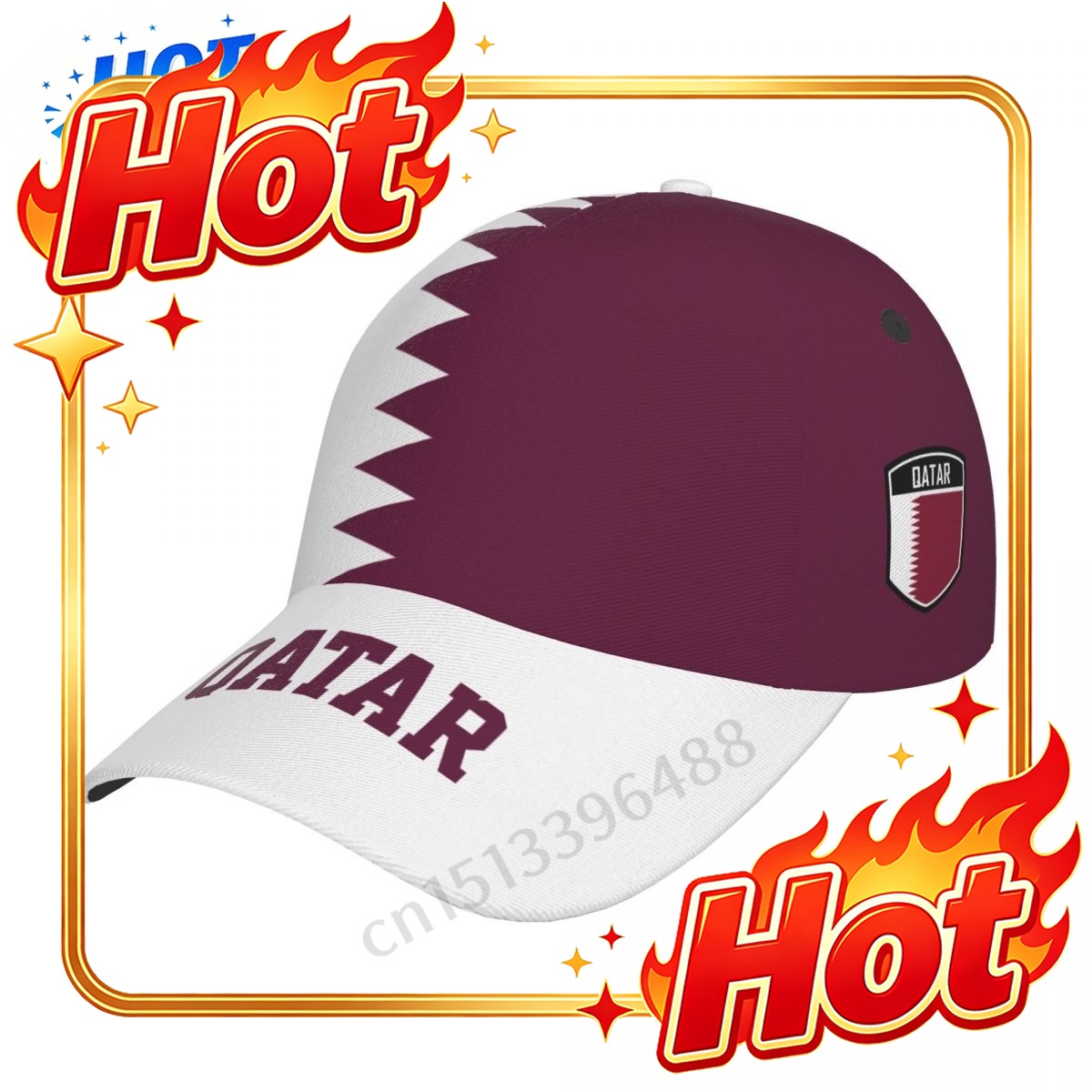 3D Printing Qatar - Cappelli Personalizzati 2025 Bandiera Qatar 3D,